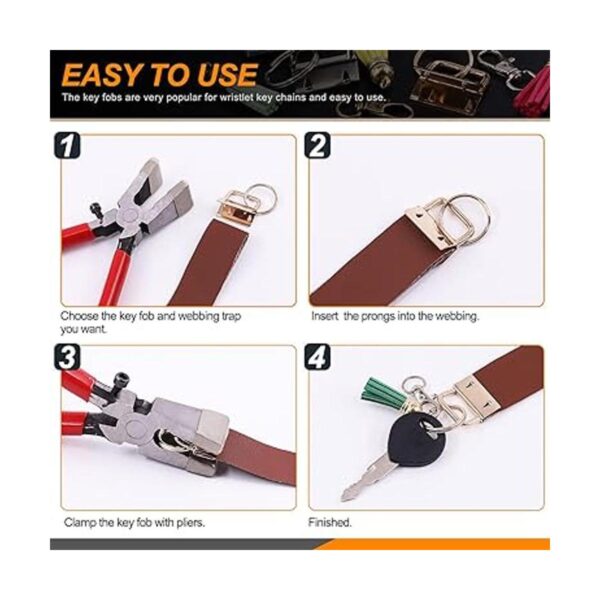 Rustark Kit de accesorios para llavero de 4 colores con
