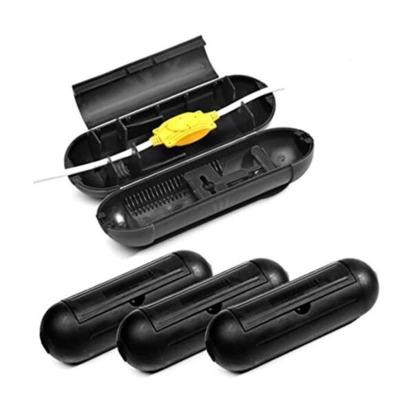 4 Pack Extension Cord Protective Cover Set Black_1