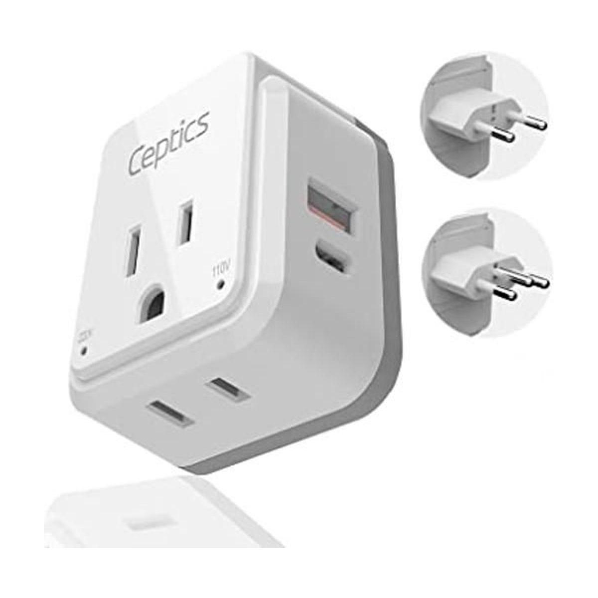 Ceptics Juego de adaptador de enchufe de alimentación de