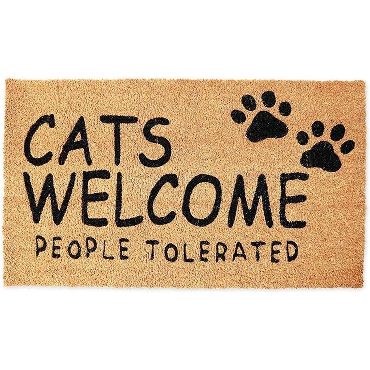 Cats Welcome People Felpudo tolerado 30.0 x 17.1 in