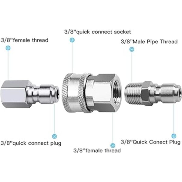 EXCELFU NPT 38 Inch Stainless Steel Male and Female Quick_2