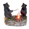 Black Bears Around a Campfire Table Top Night Light Lamp_1