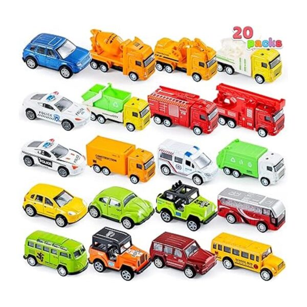 JOYIN 20 piezas de autos de juguete de metal fundido a_2