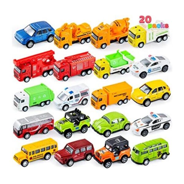JOYIN 20 piezas de autos de juguete de metal fundido a_1