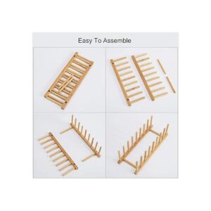 Estante para platos de madera de bambú soporte para_6