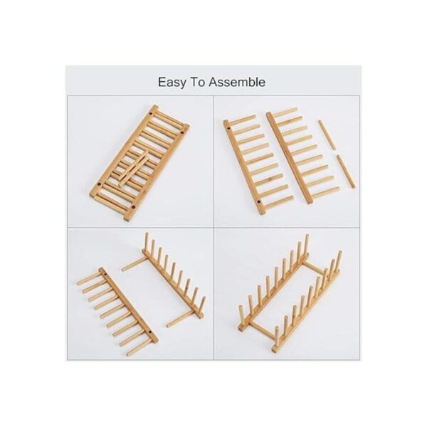 Estante para platos de madera de bambú soporte para_6