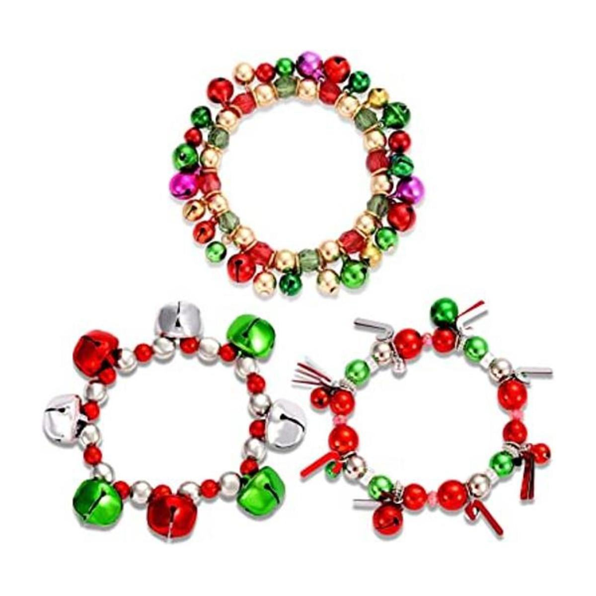 HEIDKRUEGER 3pcs Christmas Jingle Bell Bracelets Xmas