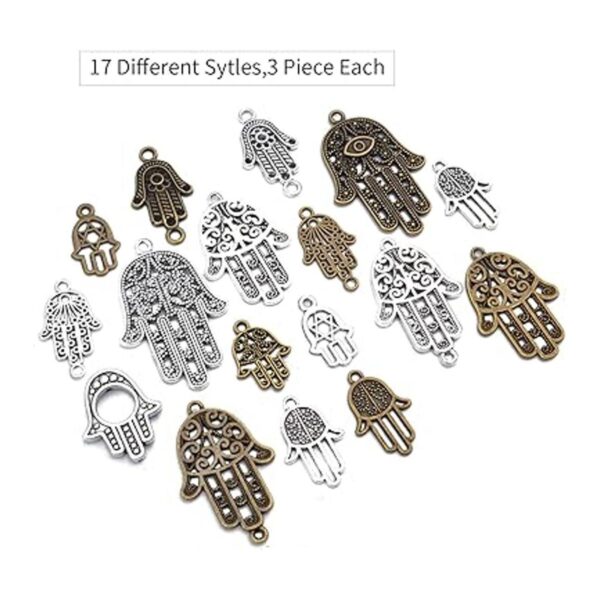 Hamsa Hand Charms 120gAbout 51 Pieces Hand of Fatima