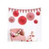 Red and White Checkered Gingham Pennant Banner with