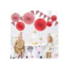 Red and White Checkered Gingham Pennant Banner with