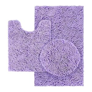 HOMEIDEAS Juego de 3 alfombras de baño de lavanda incluye_1