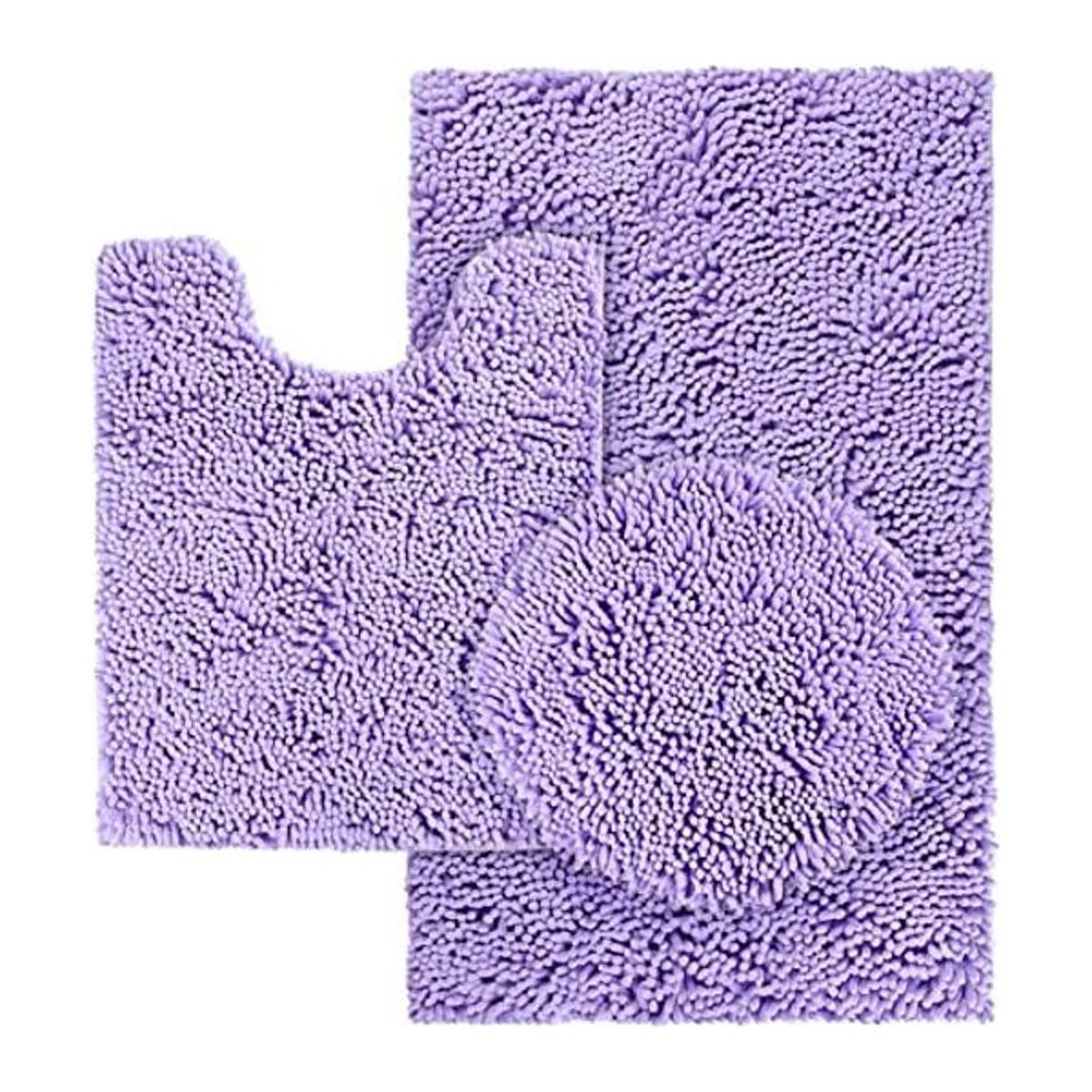 HOMEIDEAS Juego de 3 alfombras de baño de lavanda incluye