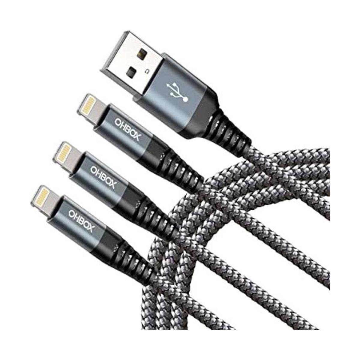 Cable USB 2.4 A de carga rápida paquete de 3