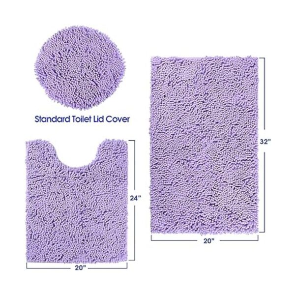HOMEIDEAS Juego de 3 alfombras de baño de lavanda incluye_2