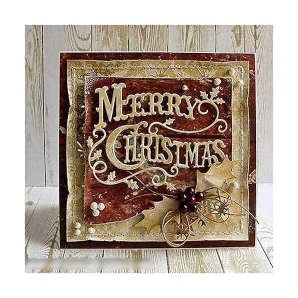 Merry Christmas Holly Leaves Metal Die cuts Christmas
