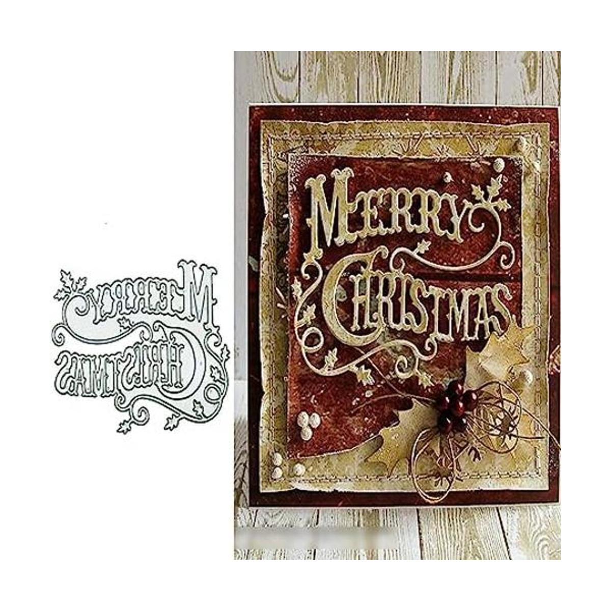 Merry Christmas Holly Leaves Metal Die cuts Christmas