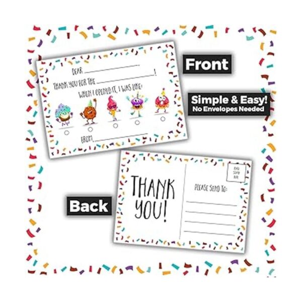 Tarjetas postales de agradecimiento en blanco para niños_2