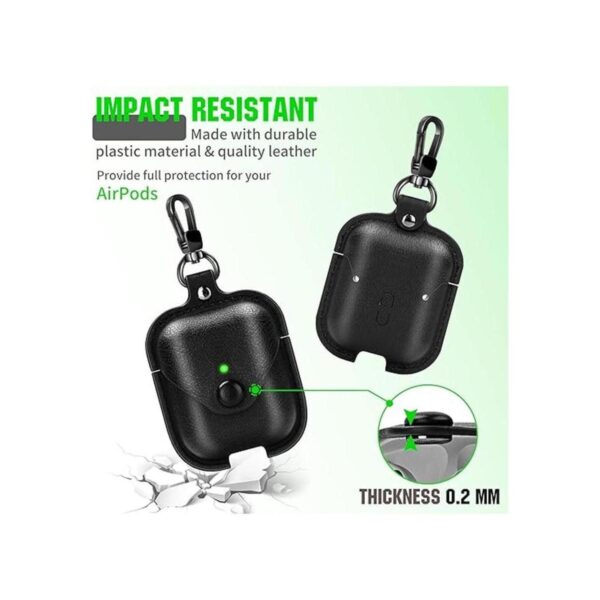 Funda de piel para Airpods con llavero funda protectora_4