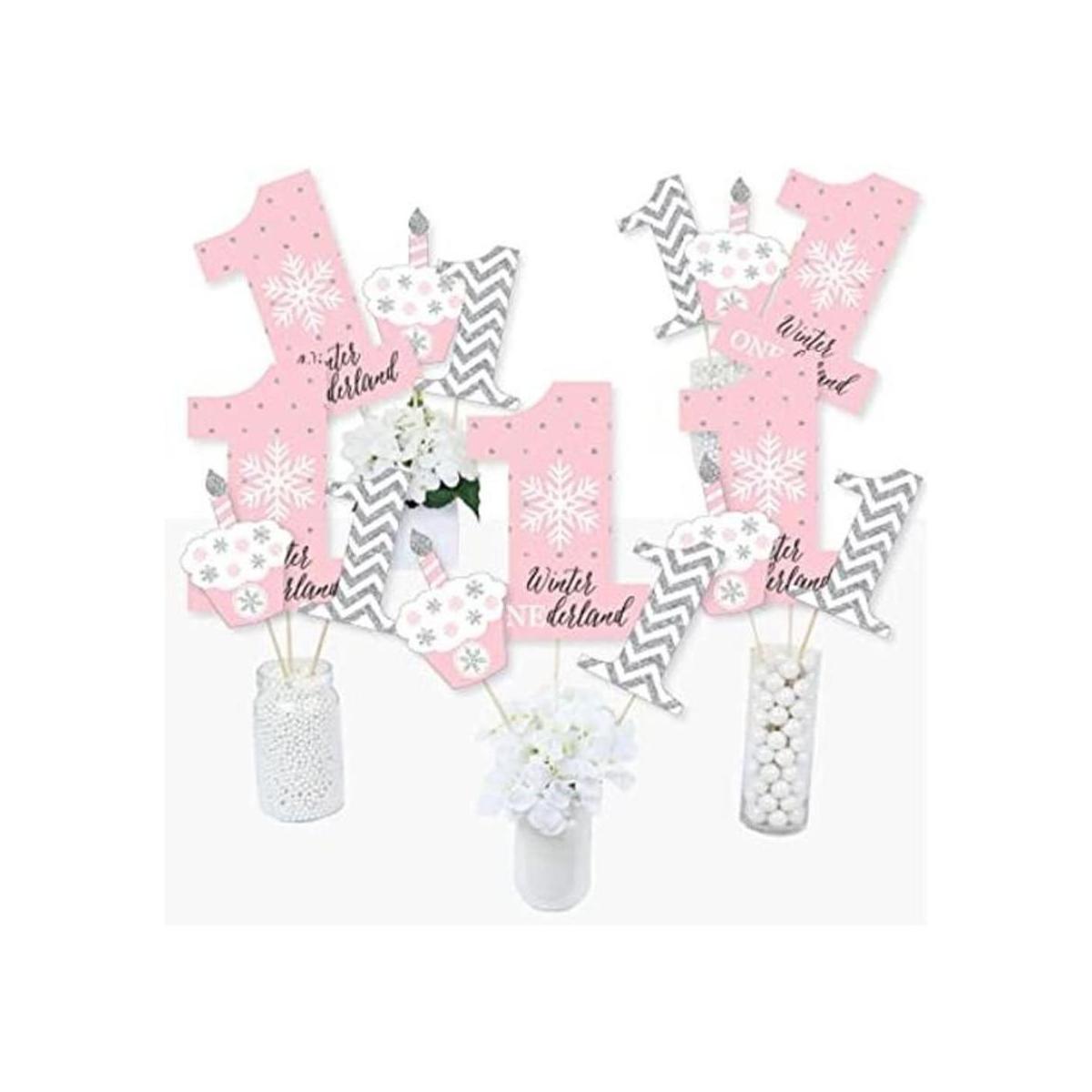 Big Dot of Happiness Pink Onederland Juego de 15 centros