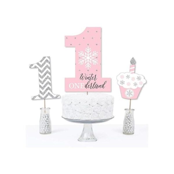 Big Dot of Happiness Pink Onederland Juego de 15 centros_3