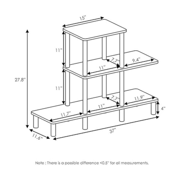 FURINNO TurnNTube 3Tier Design Display Rack EspressoBlack_3