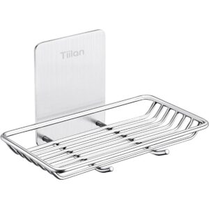Tiilan Jabonera de barra autoadhesiva para ducha soporte