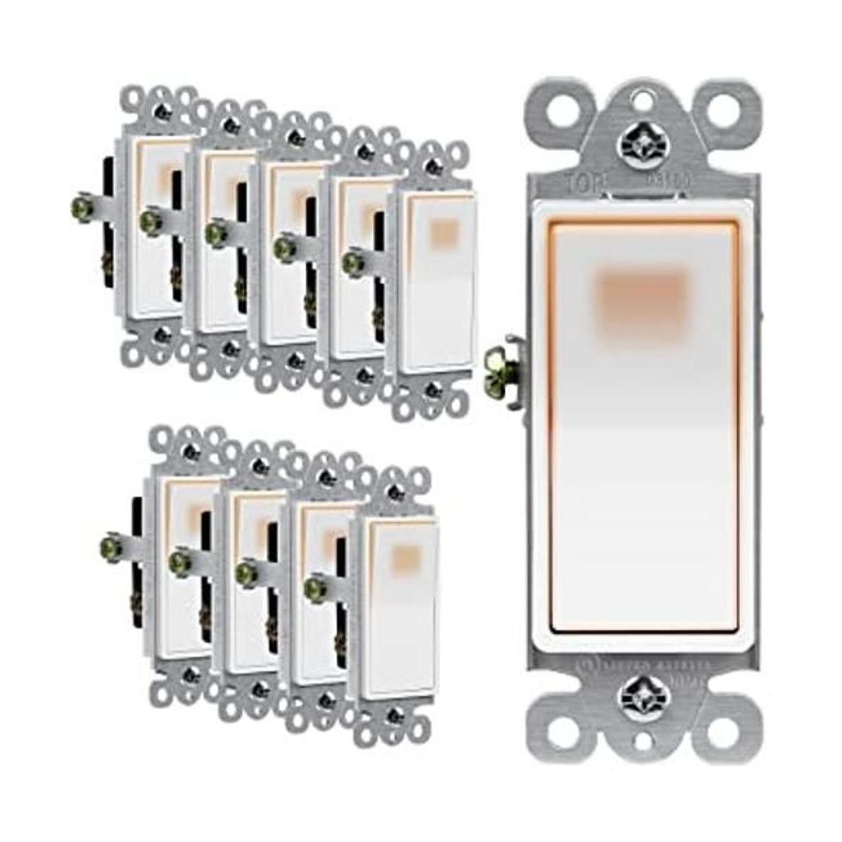 ENERLITES Interruptor de luz iluminada de 3 vías 3 vías