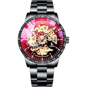 IK Mens Watch Skeleton Automatic Mechanical Wristwatch