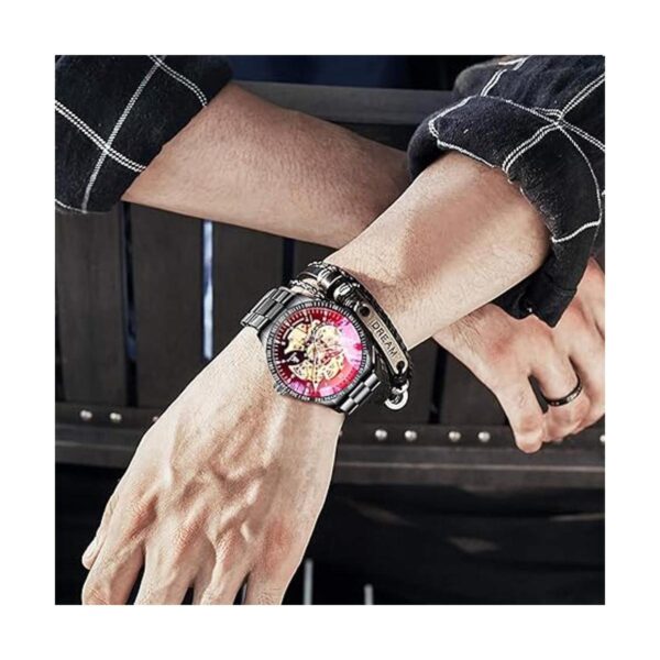IK Mens Watch Skeleton Automatic Mechanical Wristwatch