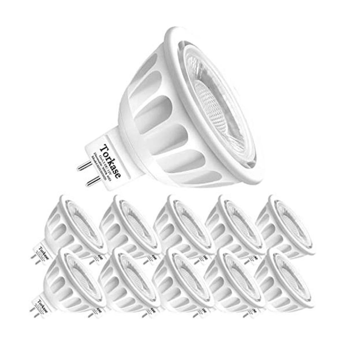 Torkase Paquete de 10 bombillas LED regulables MR16 12 V