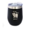 Gettin Piggy Vaso de vino con tapa deslizante Taza