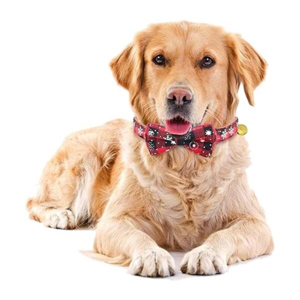 KUDES Collar de perro con diseño navideño de copos de