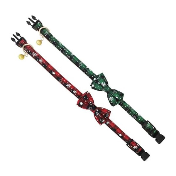 KUDES Collar de perro con diseño navideño de copos de