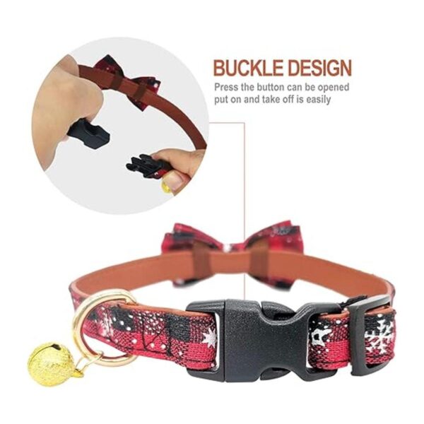 KUDES Collar de perro con diseño navideño de copos de