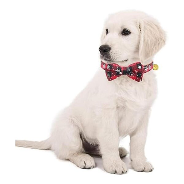 KUDES Collar de perro con diseño navideño de copos de
