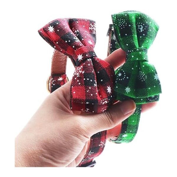 KUDES Collar de perro con diseño navideño de copos de