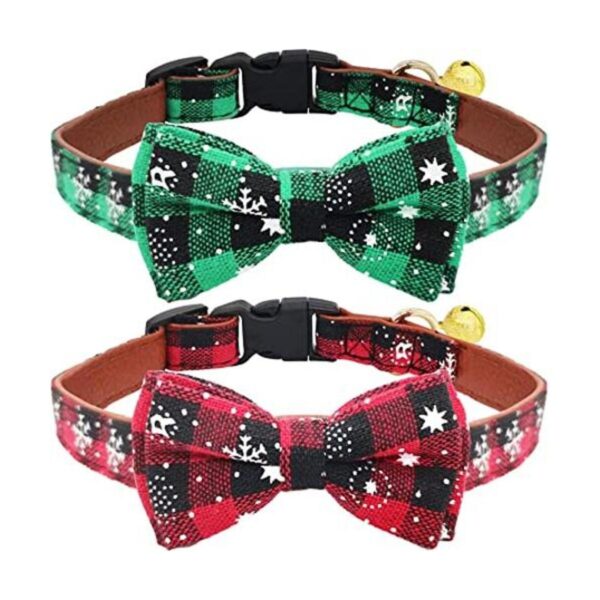 KUDES Collar de perro con diseño navideño de copos de
