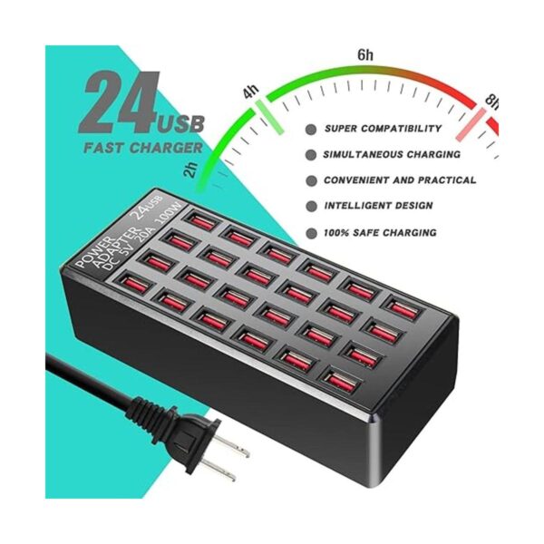 Puerto de 100 W 24 20 A estación de carga rápida USB_5