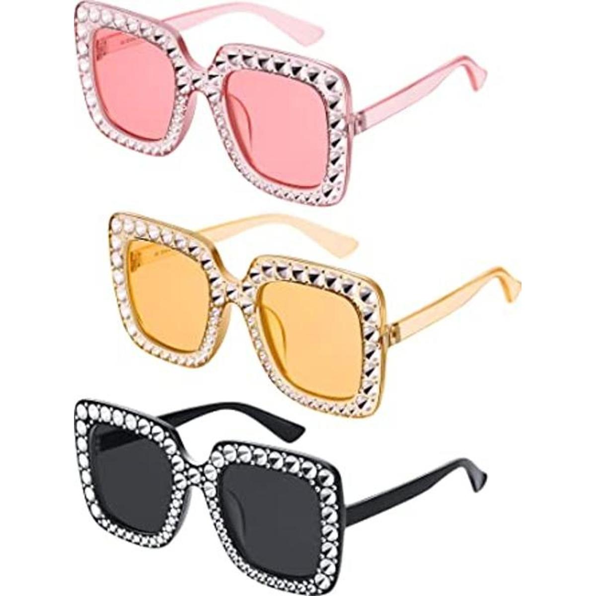 Gafas de sol cuadradas brillantes de gran tamaño con