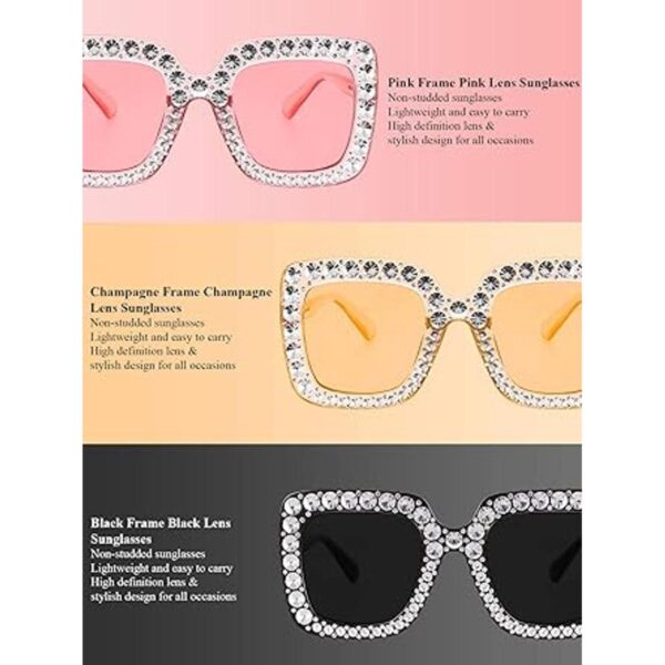 Gafas de sol cuadradas brillantes de gran tamaño con_2