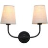 Permo Aplique doble vintage estilo antiguo 2 luces con_1