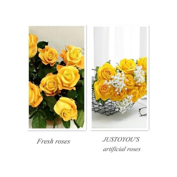 JUSTOYOU 10 flores de rosas artificiales rosas de flores_5