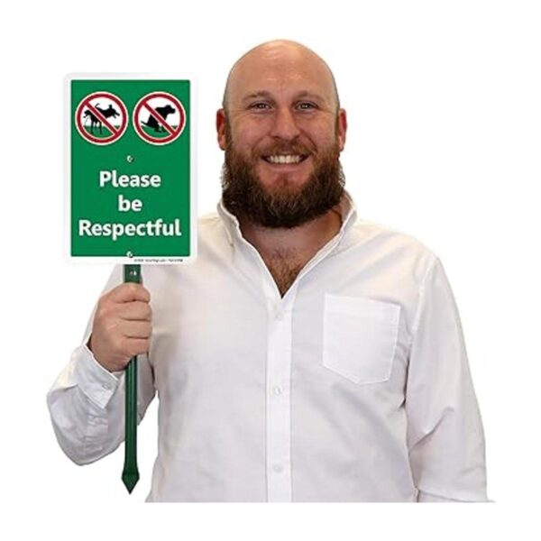 Please Be Respectful Sign No Dog Pooping or Peeing Sign_2