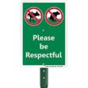 Please Be Respectful Sign No Dog Pooping or Peeing Sign_1