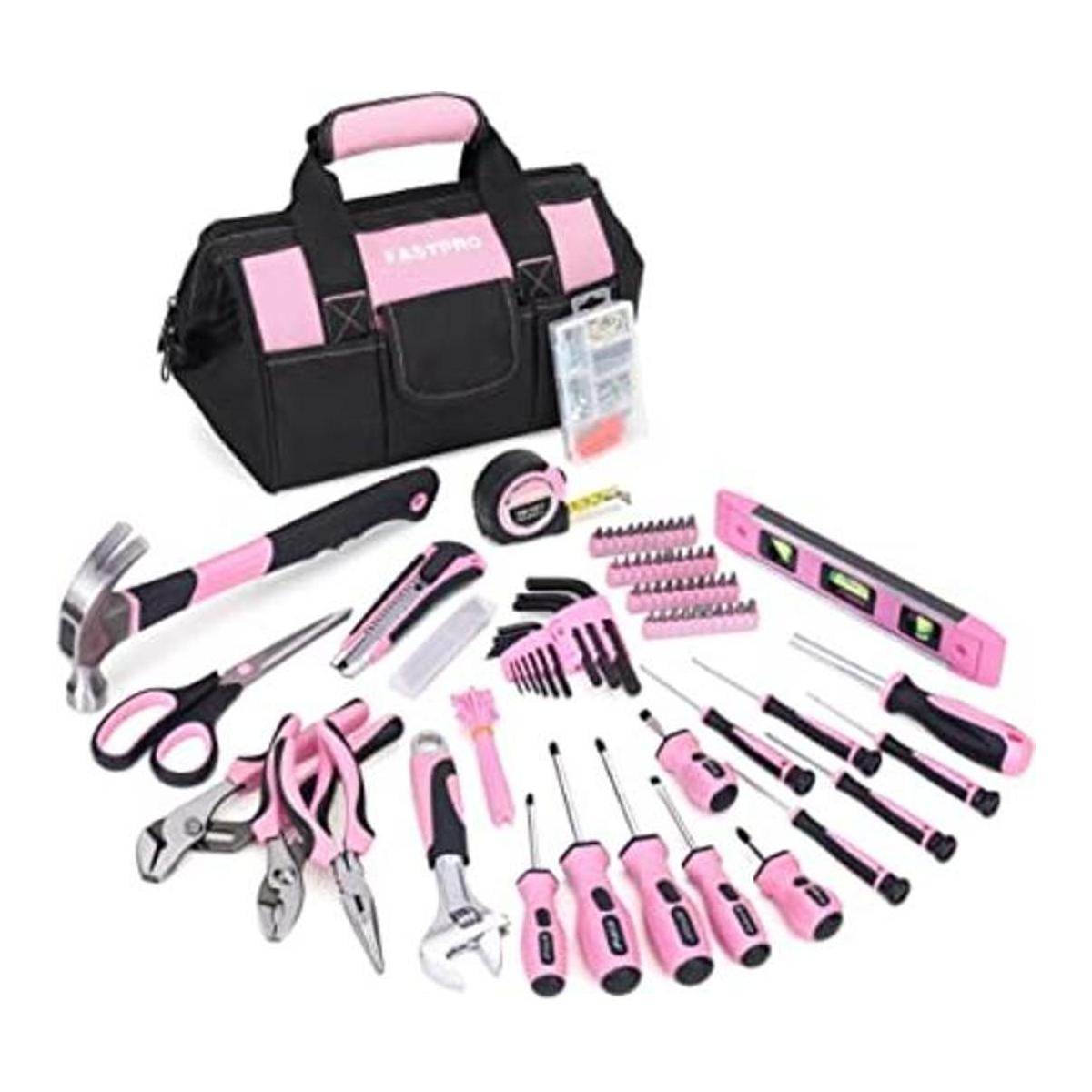 FASTPRO Juego de herramientas rosa 220 piezas para
