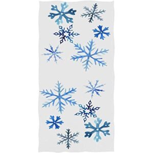 Toallas de mano de copos de nieve azules en acuarela 16 x_1