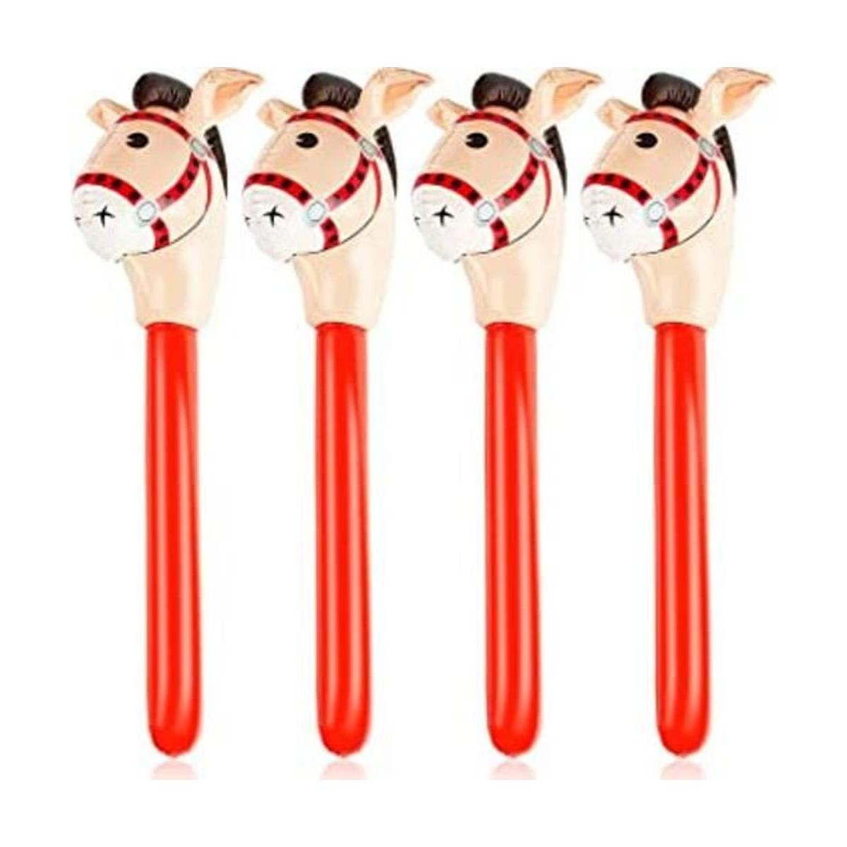 4 globos inflables con forma de caballo y palo de caballo
