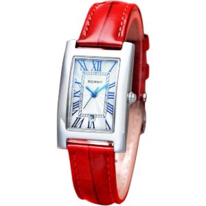 BERNY Reloj de pulsera clásico rectangular de cuarzo para_1