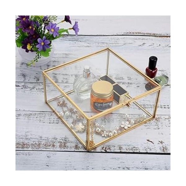 Hipiwe Caja organizadora de joyas de cristal vintage caja
