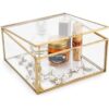 Hipiwe Caja organizadora de joyas de cristal vintage caja